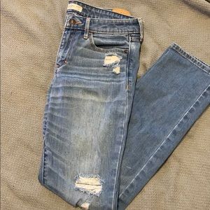 A&F Straight Leg Distressed Jeans